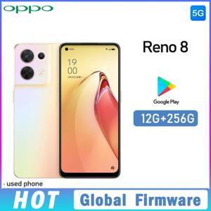 OPPO Reno 8 5G 스마트폰 글로벌 펌웨어 MTK Dimensity 1300 6.43인치 12GB 256GB 50MP+32MP ColorOS 12.1 중고폰