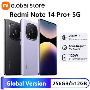 샤오미 레드미 노트 14 프로 플러스 5G 스마트폰 글로벌 버전 120W 200MP OIS 카메라 스냅드래곤 7s Gen 3 CPU 6.67인치 AMOLED 디스플레이