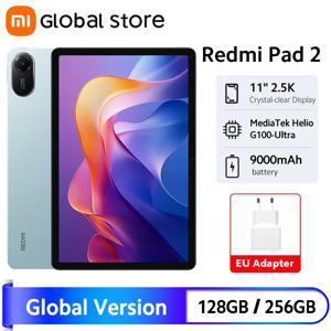 새로운 글로벌 버전 샤오미 레드미 패드 2 9000mAh 배터리 MTK Helio G100-Ultra 11인치 디스플레이 8MP 카메라 고속 충전 90Hz 미 태블릿