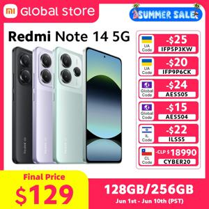 글로벌 버전 샤오미 레드미 노트 14 5G 스마트폰 NFC 6GB / 8GB 램 MTK 디멘시티 7025-울트라 45W 터보 충전 108MP 카메라