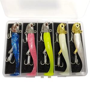 5pcs 24g/105mm 인공 소프트 미끼 루미어스/글로우 마커럴 씨 불릿 배스 스내퍼 낚시 미끼 워블러 스윔베이트 지깅 미끼