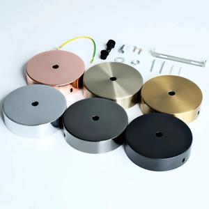 블랙 화이트 실버 청동 천장 플레이트 벽 Sconce 마운트 DIY 조명 피팅 램프베이스 빈티지 펜던트 램프 10cm 디스크베이스