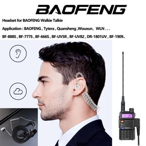 워키 토키 어쿠스틱 에어 튜브 헤드셋 Baofeng UV-5R BF-888S UV-21 PRO Quansheng UV-K5 UV-K5(8) 용 2 핀 PTT 이어폰 이어폰