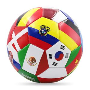 국기 인쇄 축구공 사이즈 5 공식 경기용 축구공 PVC 2.7mm 두께 강화 팀 훈련용 공 야외 스포츠용