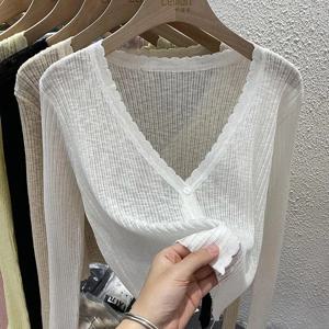 짧은 아이스 실크 니트 자외선 차단 가디건 여성용 얇은 여름 가을 멜빵 스커트 레이어드 거즈 재킷