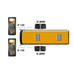 12.3인치 AHD 듀얼 스플릿 트럭 사이드 뷰 미러 mo DVR 후방 카메라 시스템 버스 사각지대 카메라