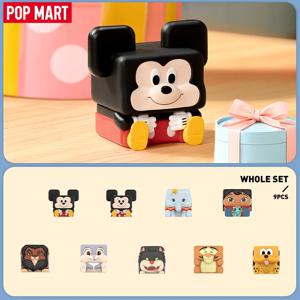 POP MART 디즈니 클래식 POP CUBE-1 시리즈 피규어 1개/9개 POPMART 블라인드 박스 귀여운 피규어 장난감 액션 피규어