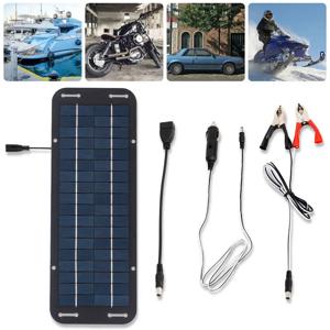 30W 태양광 패널 12V 트리클 충전기 배터리 충전기 키트 (더블 헤드 클립 및 USB 암 케이블 포함) 보트 자동차 RV용