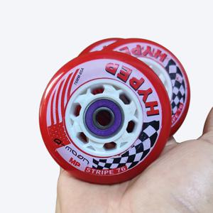 4개 76mm 85A PU 인라인 스케이트 휠(ABEC-11 고속 베어링 포함) 고탄성 내마모성 경쟁 및 스트리트 스케이팅용