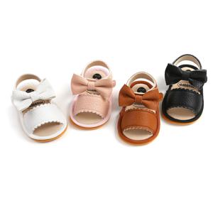 Meckior 여름 아기 신발 유아용 플랫 아기 샌들 부드러운 고무 단독 미끄럼 방지 Bowknot 유아용 침대 첫 워커 아기 소년 소녀 신발