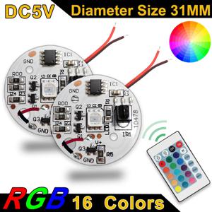 5V 저전압 LED 조명 플레이트 색상 RGB 램프 보드 3W 다채로운 그라데이션 소스 IR 24 키 무선 원격 스위치 켜기/끄기 제어