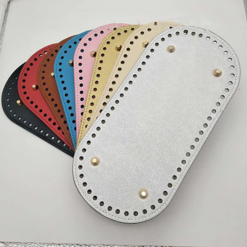 22*10Cm 니트 가방에 대 한 타원형 바닥 PU 가죽 가방 액세서리 수 제 바닥 DIY 크로 셰 뜨개질 가방 바닥 솔리드 컬러 가방 부품 새로운