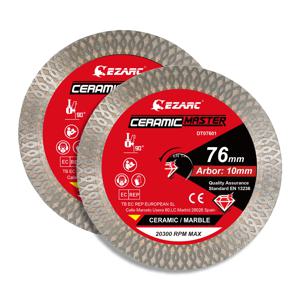 EZARC 76mm 다이아몬드 커팅 디스크 초박형 다이아몬드 톱날(앵글 그라인더용) - 도자기, 화강암, 대리석, 타일, 세라믹 절단용