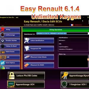 Renault ECU 프로그래머 용 Easy Renault 6.1.4 Clear Crash 에어백 카드 키 UCH 클리너 OBDLink Renolink 자동차 소프트웨어로 작동