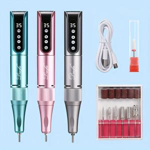 35000RPM 무선 네일 드릴 펜 USB 네일 줄 광택 펜 충전식 네일 드릴 휴대용 네일 드릴 살롱 도구