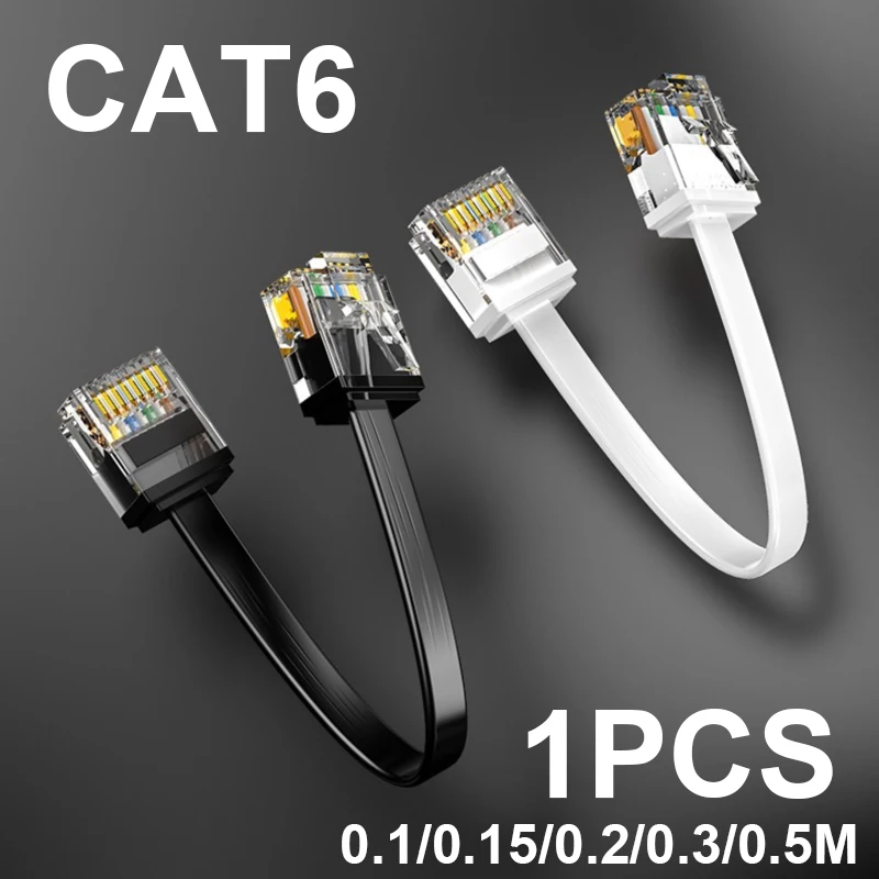 0.1M/0.15M/0.2M/0.3M/0.5M Cat 6 플랫 이더넷 케이블 UTP 1000M 네트워크용 NAS 노트북 라우터 PC 라우터 PS5 PC 4 3 Xbox 모뎀