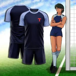 Captain Tsubasa Lenders 축구 유니폼 클럽 3D 프린트 스포츠 빠른 건조 통기성 남성 티셔츠 반바지 야외 바지 세트 여름