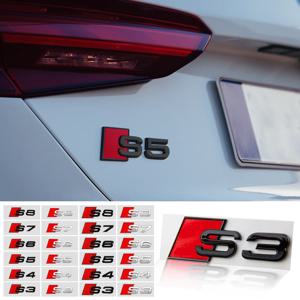3D 메탈 S3 S4 S5 S6 S7 S8 엠블럼 스티커 배지 데칼 자동차 측면 바디 트렁크 스티커 장식 액세서리 (아우디 b6 a5 a3 8p S용)