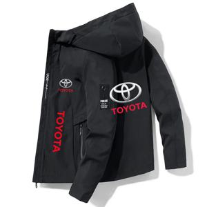 2026 Toyota 봄과 가을 새로운 남성 패션 지퍼 후드 자켓 고품질 방풍 및 야외 편안한 코트