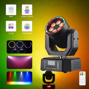 30W 무빙 헤드 디스코 조명 리모컨 RGBW DMX512 회전 미니 LED 빔 모바일 스트로브 파티 무대 조명 (이벤트 클럽용)