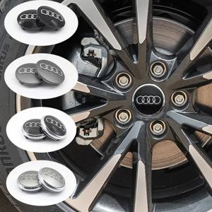 4개 60mm 61mm 68mm 69mm 자동차 스타일링 배지 휠 센터 캡 허브 커버 (아우디 A3 A4 A5 A6 A7 A8 S4 S6 4B0601170 액세서리)