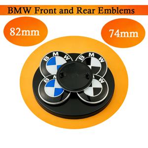2개 세트 74mm 82mm 자동차 앞 트렁크 엠블럼 로고 3D 리어 테일 자동차 배지 액세서리 BMW E30 E36 E39 E46 E60 E90 G20 G30 X1 X3 X5 M용