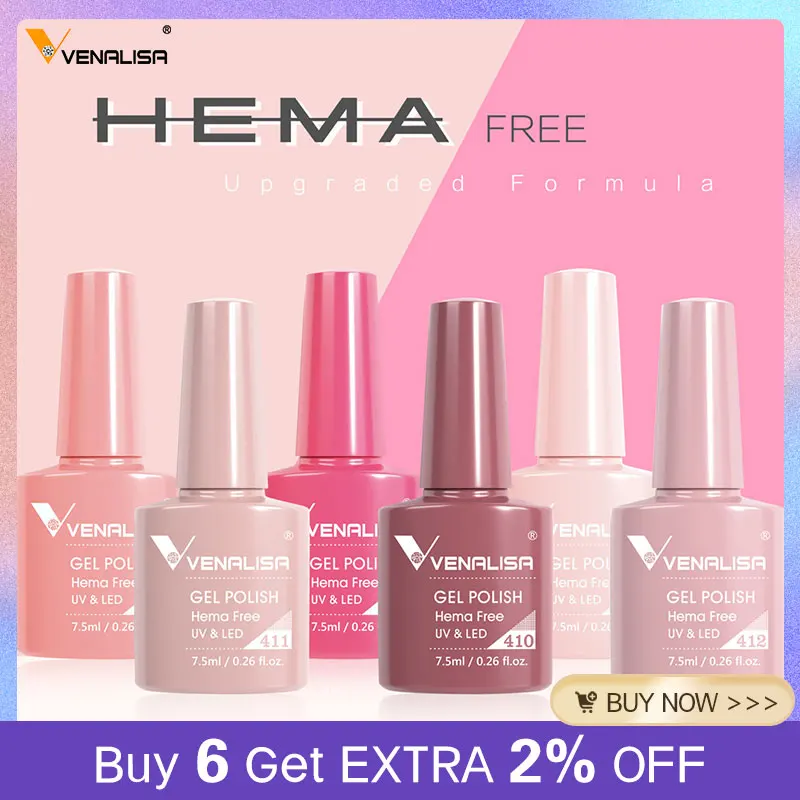 Venalisa VIP4 7.5ml 젤 매니큐어 헤마 프리 풀 커버리지 아름다운 세미 퍼머넌트 UV LED 젤 매니큐어 젤 래커