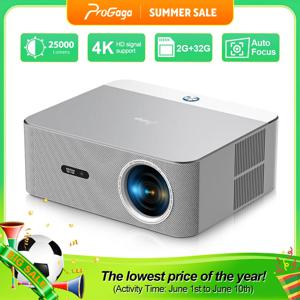 PROGAGA PG610W 풀 HD 1080P 프로젝터 안드로이드 4K WiFi 2G 32G PG610W 빔프로젝터 홈시어터 회의 게임 비디오 프로젝터