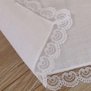 코튼 손수건 여성 클래식 워셔블 스퀘어 Hankie 화이트 자수 성인 어린이를위한 타이 염료 손수건