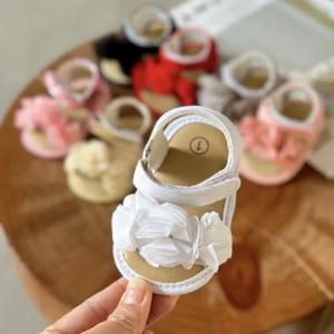 아기 여자아이 샌들 부드러운 밑창 여름 유아 웨딩 드레스 플랫 슈즈 비치 샌들 신생아 아기 신발 첫걸음마 신발