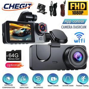 신형 차량용 DVR 1080P HD WIFI 2/3채널 블랙박스 전후방 카메라 비디오 레코더 야간 시야 차량 액세서리