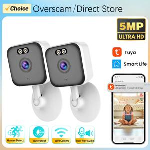 5MP 투야 스마트 미니 WiFi IP 카메라 실내 무선 컴팩트 카메라 홈 보안 양방향 오디오 CCTV 감시 블록 카메라