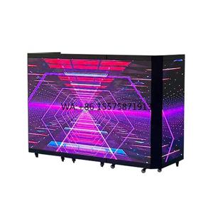 접이식 롤링 P3.91 디지털 LED 디스플레이 스테이지 DJ 스탠드 부스 파사드 DJ 부스 LED 스크린 (이벤트, 디스코, 바용)