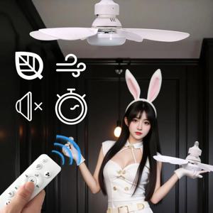 LED 천장 선풍기 (조명 및 리모컨 포함) 30W 40W 디밍 가능 E27 소켓 천장 선풍기 (침실, 거실용) 6날개 3단 속도