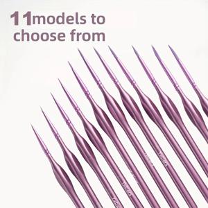 11개 미니어처 디테일 페인트 브러시 세트, 천연 나무 손잡이, 미니어처 페인트 브러시, 미니 소형 페인팅 브러시 아트용