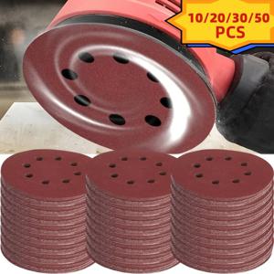 범용 8홀 샌딩 디스크 125mm 금속, 목재, 유리용 사포, 샌더 연마 패드, 가정용 연마 공구, 40~3000 그릿