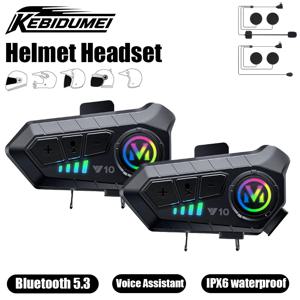 헬멧 헤드셋 Bluetooth5.3 이어폰 IPX6 방수 MP3 플레이어 HD 사운드 모토 무선 헤드폰(마이크 포함) 오토바이 액세서리
