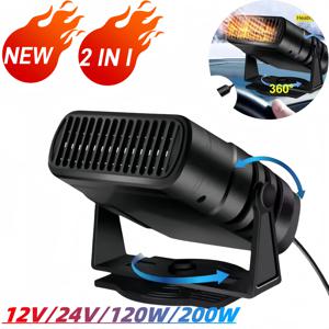 듀얼 모드 휴대용 12V 24V 자동차 히터 빠른 가열 윈드실드 디프로스터 김서림 방지 건조기 360 °   조절 가능한 자동 팬