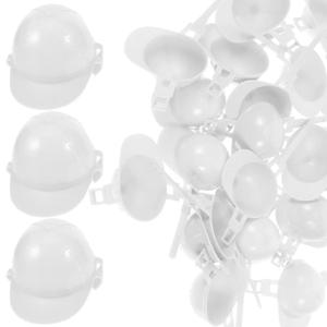 50Pcs 미니 애완 동물을위한 미니 안전 플라스틱 건설 모자 치킨 장식 하드 모자 미니어처 안전 모자 장식품