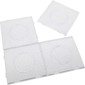 4PCS 5mm 퓨즈 비즈 보드, 대형 클리어 Pegboards 키트, 선물 Roning 종이, Perler 하마 비즈 템플릿 도구 Diy 장난감