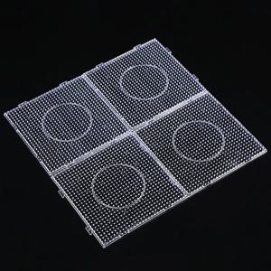 4개입 2.6mm/5mm 퓨즈 비즈 투명 특대형 사각 페그보드 다리미 비즈 보드 DIY 재료 템플릿 멜팅 비즈 페그보드