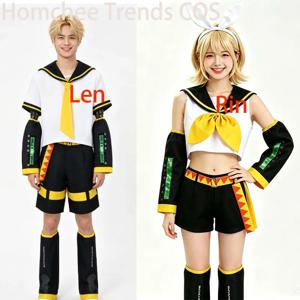 Homchee Trends COS 애니메이션 남성 렌 코스프레 의상 애니메이션 여성 린 JK 유니폼 코믹 콘 의상