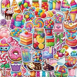 50PCS 레인보우 캔디 크리 에이 티브 스티커 그림 미적 귀여운 스타일 레트로 노트북 Scrapbooking 수하물 낙서 방수 데칼