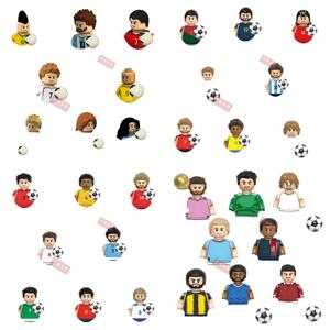 새로운 유명 축구 선수 피규어 메시 호날두 네이마르 레반도프스키 미니 액션 빌딩 블록 모델 장난감 어린이 선물