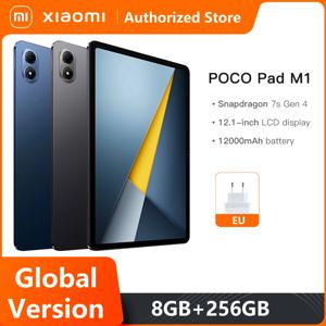 글로벌 버전 포코 패드 M1 스냅드래곤 7s 4세대 태블릿 8MP 카메라 120Hz 12.1인치 2.5K 크리스탈 클리어 디스플레이 33W 고속 충전