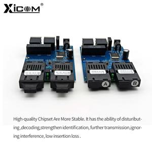 5pcs 100/1000M 이더넷 광섬유 스위치 SC Simplex Placa Metro Fibra 2 Fiber 2 RJ45 싱글모드 스위치 광 변환기 PCBA