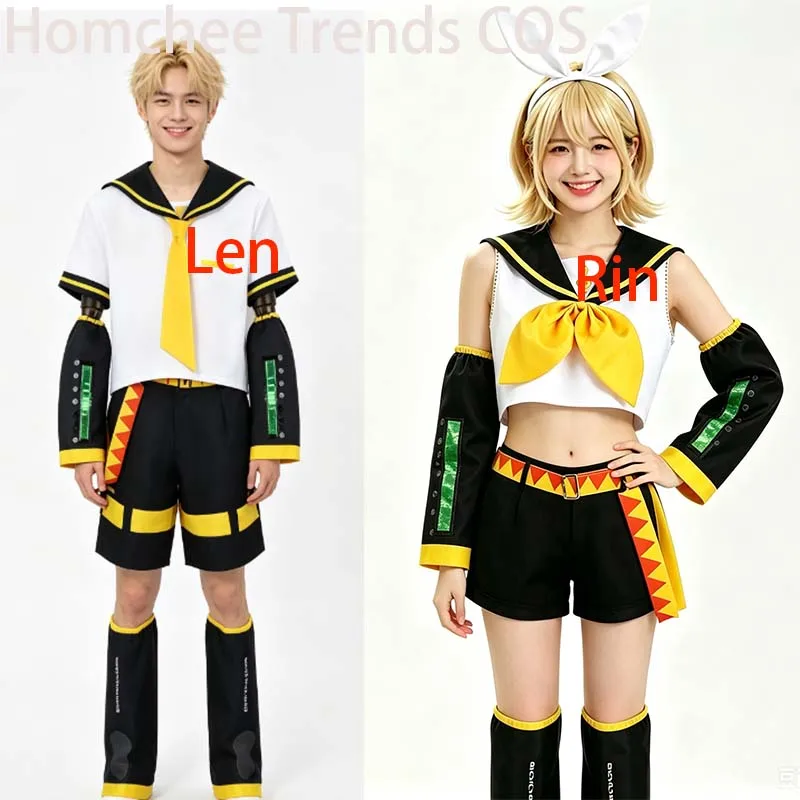 Homchee Trends COS 애니메이션 남성 렌 코스프레 의상 애니메이션 여성 린 JK 유니폼 코믹 콘 의상
