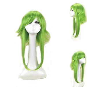 HAIRJOY ​​여성 보컬 로이드 GUMI 코스프레 가발 녹색 내열성 합성 머리 중간 길이 스트레이트 의상 가발 무료 배송