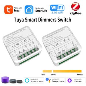 Tuya WiFi ZigBee 디머 LED 조명 스마트 디머 스위치 모듈 차단기 중립 음성 제어 필요 Alexa Google 홈과 호환 가능