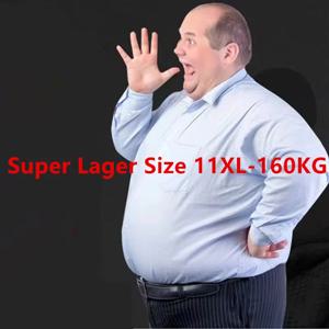 11XL-10XL-9XL-8XL-7XL 초대형 사이즈 2024 신사복 긴팔 셔츠 싱글 가슴 포켓 작업 비즈니스 공식 사회 셔츠